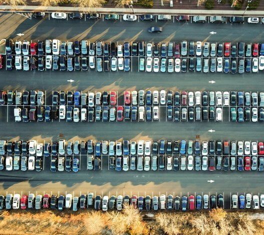 A car park seen from above